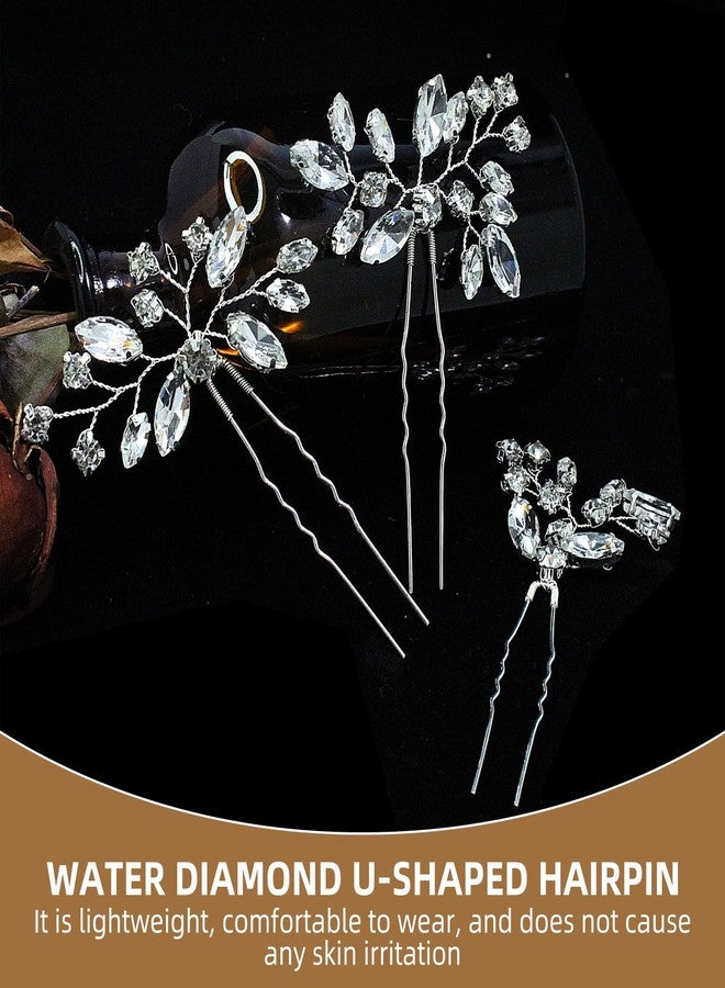 ٤ قطع من إكسسوارات الشعر للزفاف، غطاء رأس للعروس، مشط جانبي للشعر، إكسسوارات شعر مرصعة بأحجار الراين للعرائس ووصيفات العروس أو النساء والفتيات - Image 5